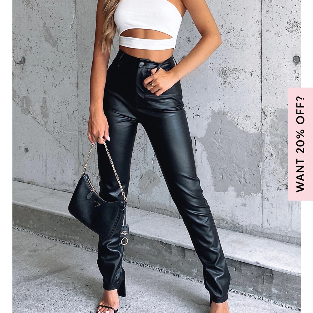 Black Leather Pants | White Fox